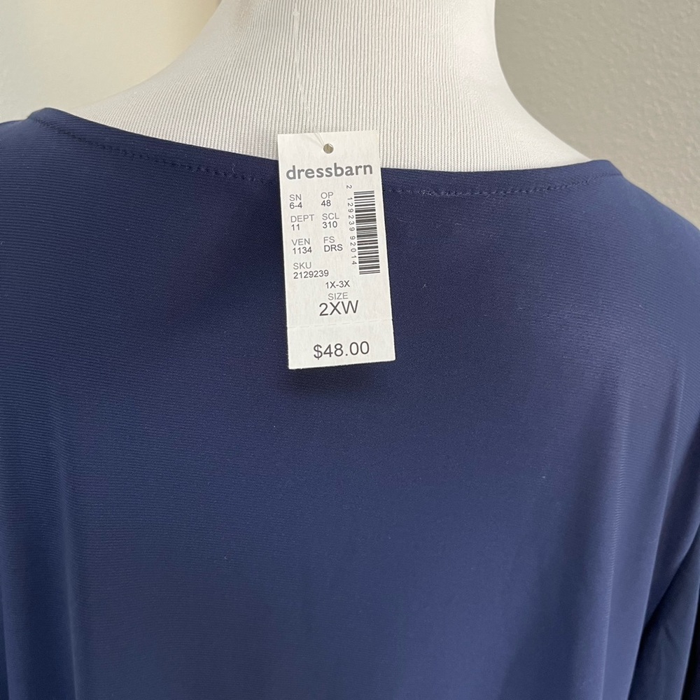 Dress Barn Woman’s Blouse in royal blue with rhinestones - Picture 4 of 6